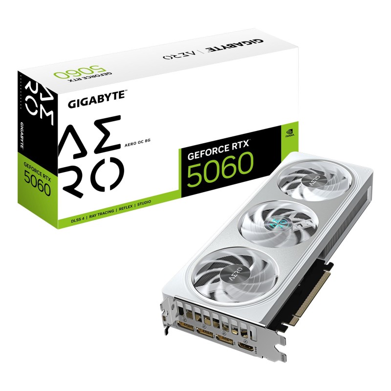 Graphics Card|GIGABYTE|NVIDIA|GeForce RTX 5060|2595 MHz|8 GB|GDDR7|128 bit|PCI Express 5.0|Active|GV-N5060AEROOC-8GD