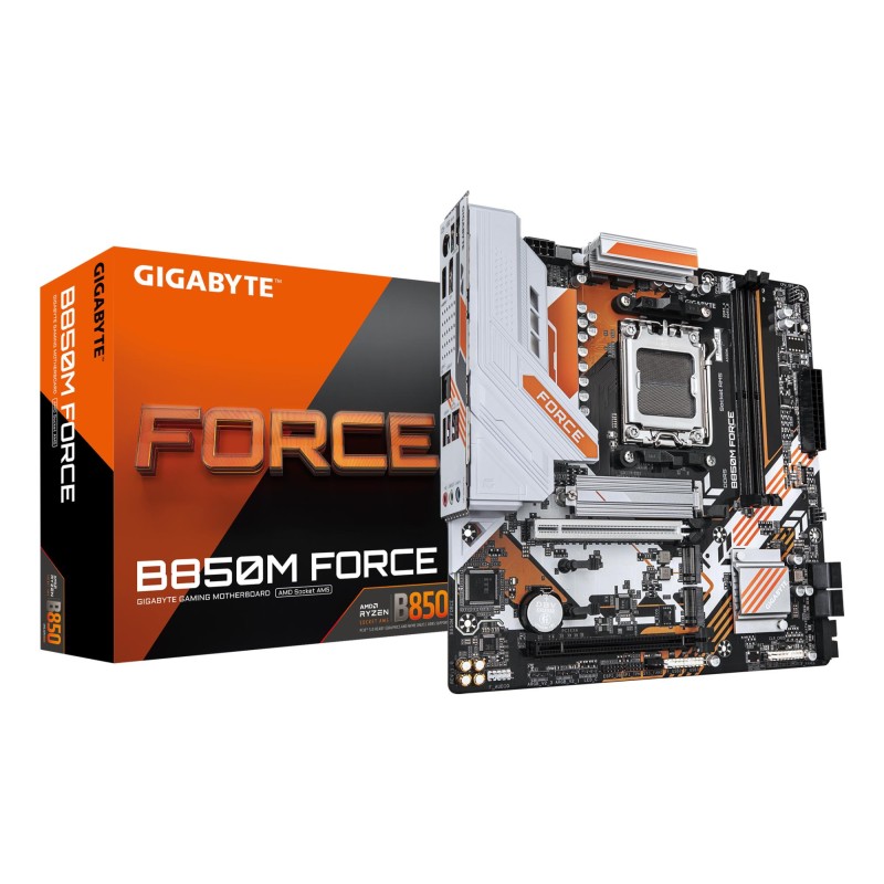 Mainboard|GIGABYTE|AMD B850|Socket AM5|micro ATX|RAM DDR5-SDRAM|2xSlots|3xNumber of M.2 (M) slots|B850M FORCE (Rev. 1.2)|B850MFO