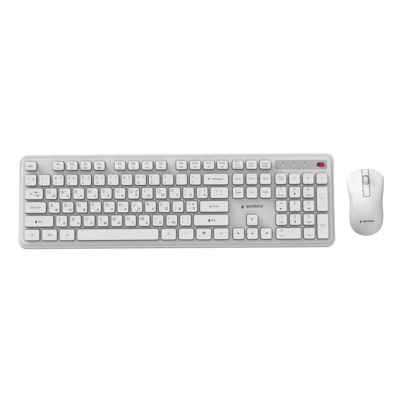 KEYBOARD +MOUSE WRL CYRILLIC/WH KBS-WPS-01-W-CYRL GEMBIRD