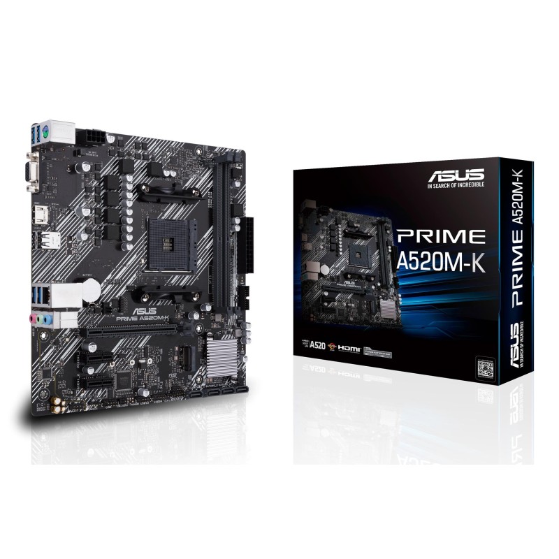 Mainboard|ASUS|AMD A520|SAM4|MicroATX|2xPCI-Express 3.0 1x|1xPCI-Express 3.0 16x|1xM.2|Memory DDR4|Memory slots 2|1x15pin D-sub|