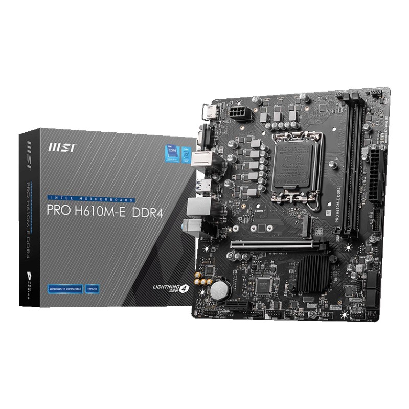 Mainboard|MSI|Intel H610|LGA1700|MicroATX|Memory DDR4|Memory slots 2|1xPCI-Express 1x|1xPCI-Express 16x|1xM.2|1x15pin D-sub|1xHD