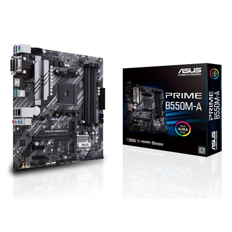 Mainboard|ASUS|AMD B550|SAM4|MicroATX|Memory DDR4|Memory slots 4|2xPCI-Express 3.0 1x|1xPCI-Express 4.0 16x|2xM.2|1x15pin D-sub|