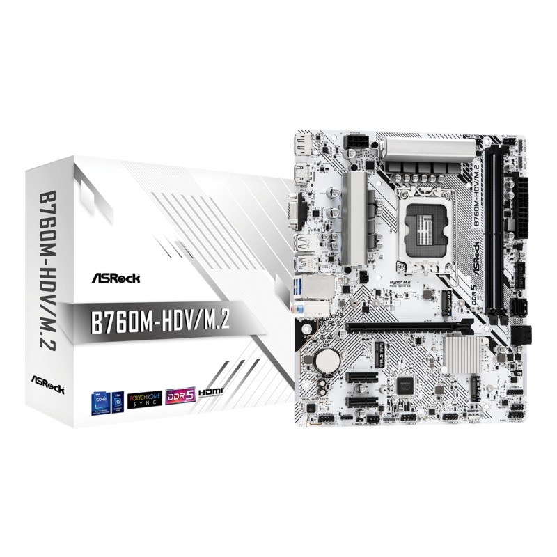 Mainboard|ASROCK|Intel B760 Express|LGA1700|Micro-ATX|Memory DDR5|Memory slots 2|2xPCI-Express 3.0 1x|1xPCI-Express 4.0 16x|1xM.