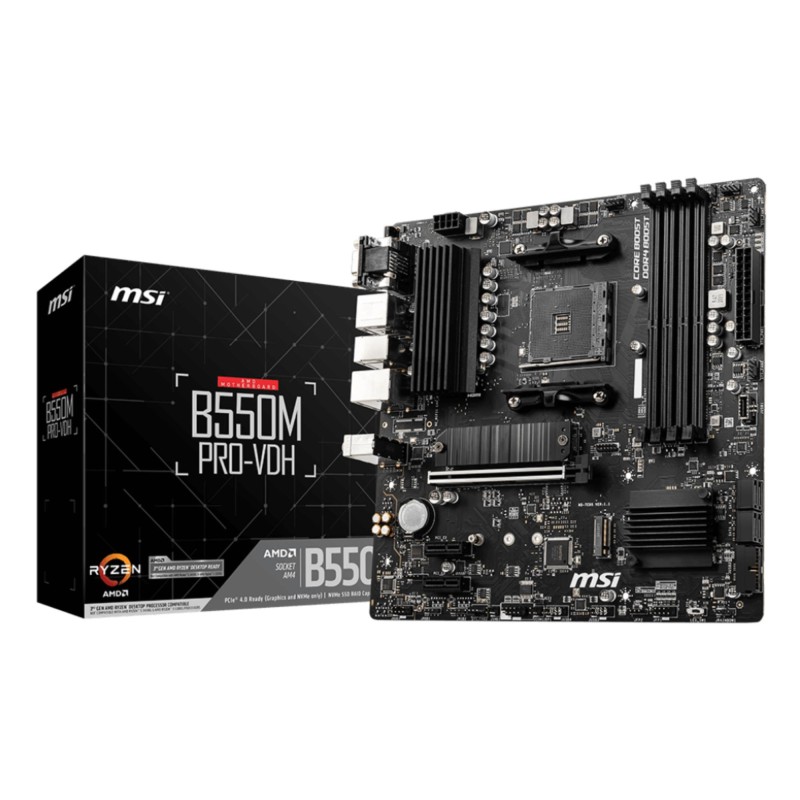 Mainboard|MSI|AMD B550|SAM4|MicroATX|Memory DDR4|Memory slots 4|2xPCI-Express 3.0 1x|1xPCI-Express 4.0 16x|2xM.2|1x15pin D-sub|1