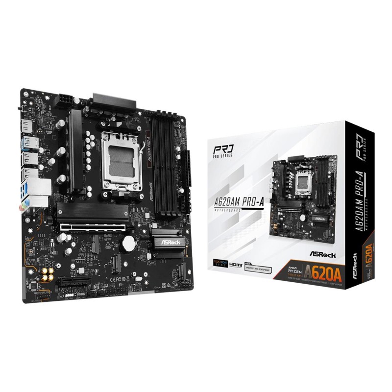 Mainboard|ASROCK|AMD A620|Socket AM5|micro ATX|RAM DDR5-SDRAM|4xSlots|On-board graphics card Yes|3xNumber of M.2 (M) slots|A620A