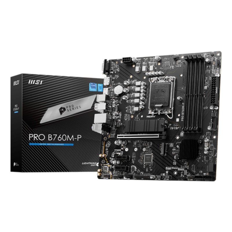 Mainboard|MSI|Intel B760 Express|LGA1700|Micro-ATX|Memory DDR5|Memory slots 4|2xPCI-Express 1x|1xPCI-Express 16x|2xM.2|1x15pin D