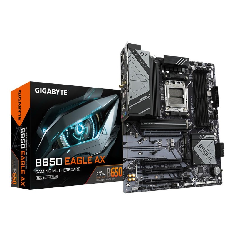 Mainboard|GIGABYTE|AMD B650|Socket AM5|ATX|RAM DDR5-SDRAM|4xSlots|Wi-Fi Yes|Bluetooth Yes|3xNumber of M.2 (M) slots|B650EAGLEAX1