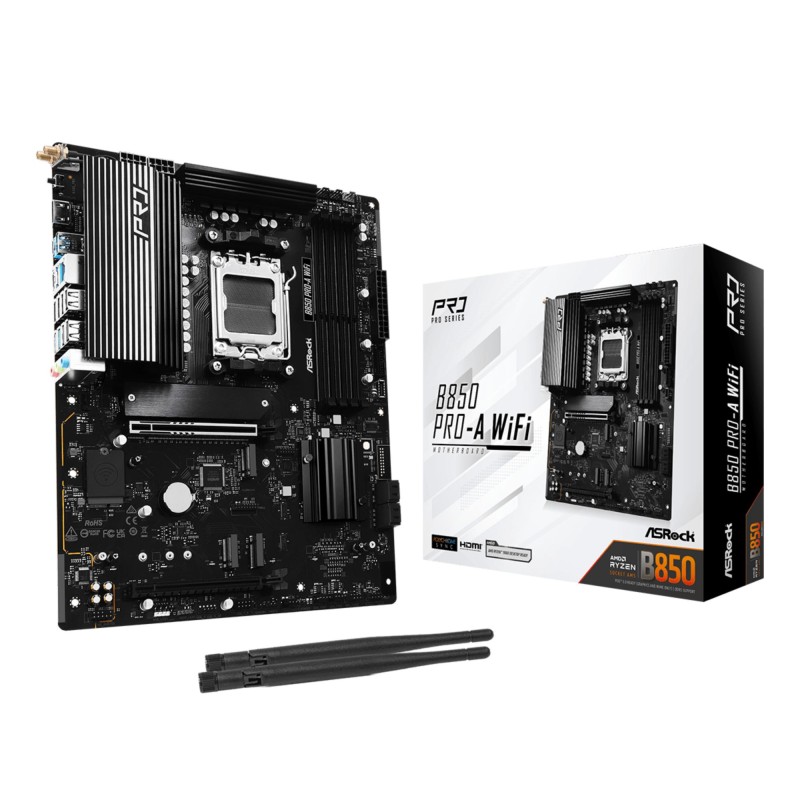 Mainboard|ASROCK|AMD B850|SAM5|ATX|Memory DDR5|Memory slots 4|1xPCI-Express 4.0 16x|1xPCI-Express 5.0 16x|1xM.2|1xHDMI|1xAudio-I