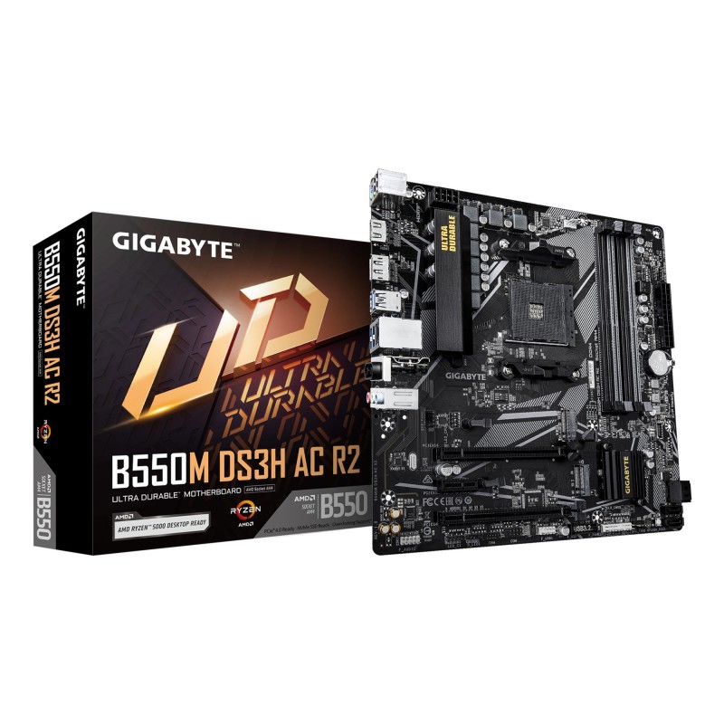 Mainboard|GIGABYTE|AMD B550|Socket AM4|micro ATX|RAM DDR4-SDRAM|4xSlots|Wi-Fi Yes|Bluetooth Yes|2xNumber of M.2 (M) slots|GIGABY